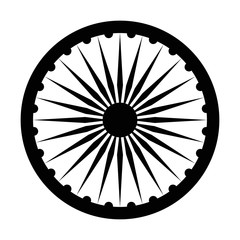 Emblem of India, depicted on the flag.