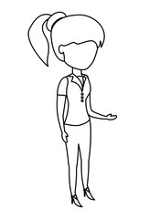 avatar businesswoman standing over white background, vector illustration