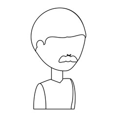 avatar man with mustache icon over white background vector illustration