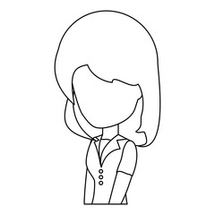 avatar woman icon over white background, vector illustration