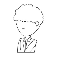 avatar businessman icon over white background, vector illustration