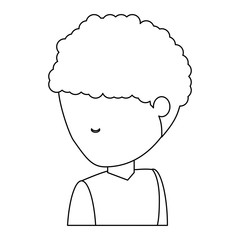 avatar man with afro hairstyle icon over white background vector illustration