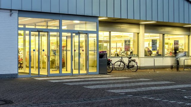 People buying at the supermarket, time lapse - All brands and logos removed
