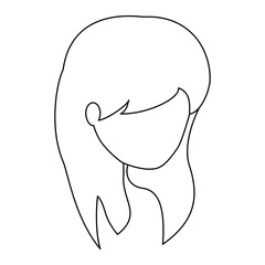 avatar woman with long hair over white background vector illustration