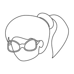 avatar woman wearing glasses over white background, vector illustration