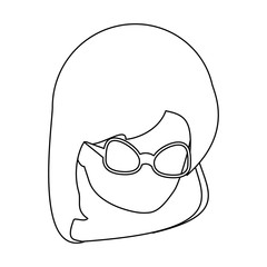 avatar woman wearing glasses over white background, vector illustration