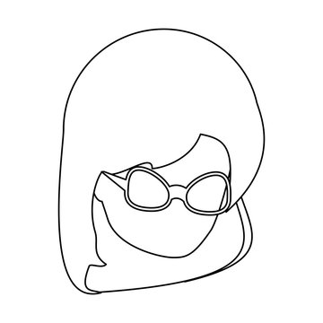 avatar woman wearing glasses over white background, vector illustration