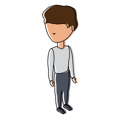 avatar man wearing sport clothes icon over white background, colorful design.  vector illustration