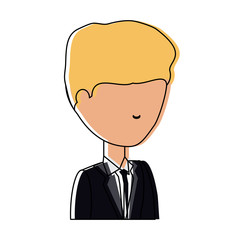 avatar businessman icon over white background, colorful design.  vector illustration