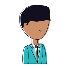 avatar businessman icon over white background, colorful design. vector illustration