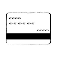 sketch of credit card icon over white background, vector illustration
