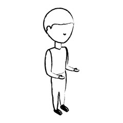 sketch of avatar man wearing casual clothes standing icon over white background vector illustration