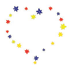 Festive Background with Colorful  flowers. Feminine Pattern for Postcard, Print, Banner or Poster. Small Pretty  flowers For Party Decoration, Wedding, Birthday or Anniversary Invitation. 