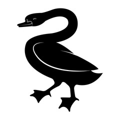 Vector image of a silhouette of a bird swan