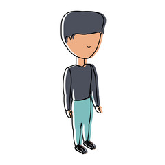 avatar man wearing sport clothes icon over white background, colorful design.  vector illustration