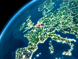 Map of Belgium at night