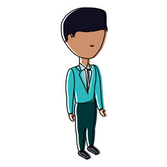 avatar businessman standing over white background, colorful design. vector illustration