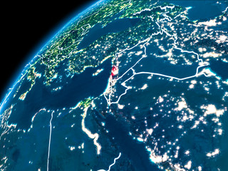 Map of Lebanon at night