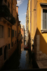 Cute Narrow Canal Water in Venice, Italy