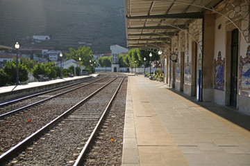 Empty Cute Rail Station in Alto Douro, Portugal