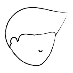 sketch of avatar man face icon over white background, vector illustration