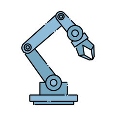 robotic arm icon over white background, colorful design. vector illustration
