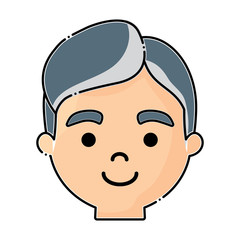 cartoon man face icon over white background, colorful design. vector illustration