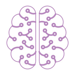 Fototapeta premium human brain icon over white background, colorful line design. vector illustration