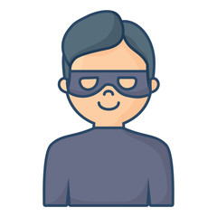 cartoon thief icon over white background, colorful design. vector illustration