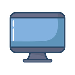 computer monitor icon over white background, colorful design.  vector illustration