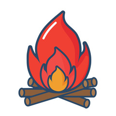 bonfire icon over white background, colorful design. vector illustration