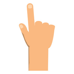 hand pointing icon over white background, colorful design.  vector illustration