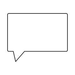 speech square bubble icon over white background, vector illustration
