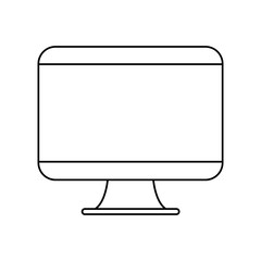 computer monitor icon over white background, vector illustration