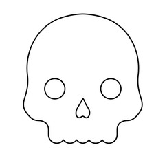 skull icon over white background, vector illustration