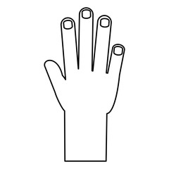 open hand icon over white background, vector illustration