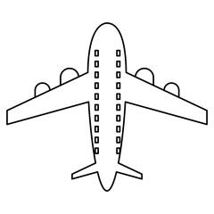 airplane icon over white background, vector illustration