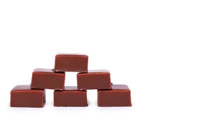 gourmet Chocolate bar isolated on white background. copy space, template