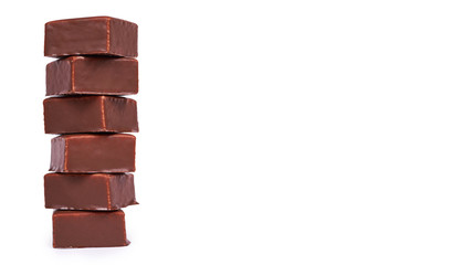 gourmet Chocolate bar isolated on white background. copy space, template
