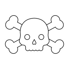 danger skull icon over white background, vector illustration