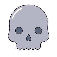 skull icon over white background, colorful design. vector illustration