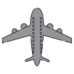 airplane icon over white background, colorful design. vector illustration