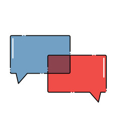 Fototapeta premium chat design with speech square bubbles icon over white background, colorful design. vector illustration