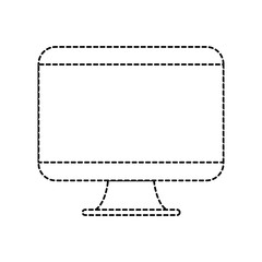 computer monitor icon over white background, vector illustration