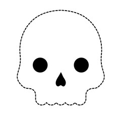 skull icon over white background, vector illustration