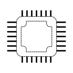 computer chip icon over white background, vector illustration