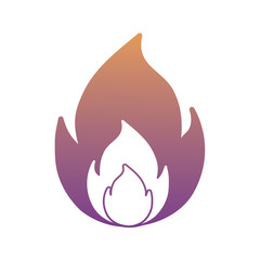 fire flame icon over white background, colorful design vector illustration