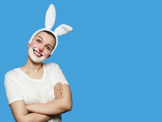 girl with rabbit makeup