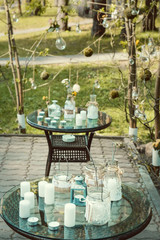 Wedding Decor with flowers and candle.