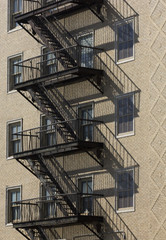 Fire escape balconies and stairs